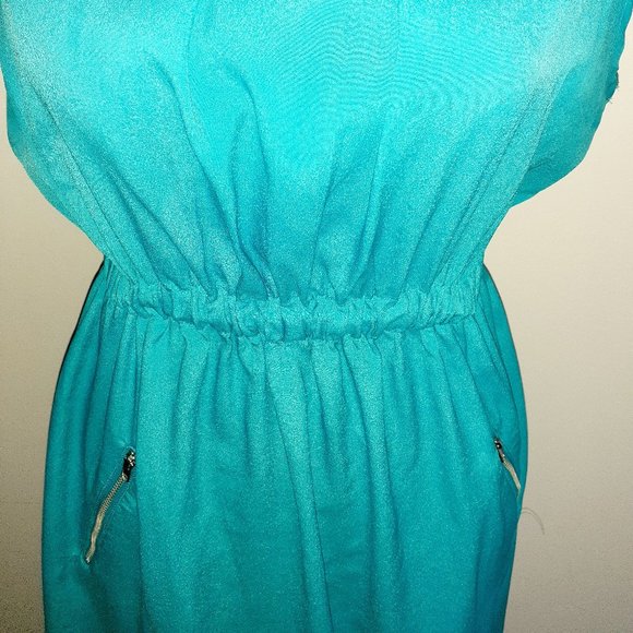 Sleeveless Sundress Blue-Green/Teal Color Size L - Picture 4 of 5